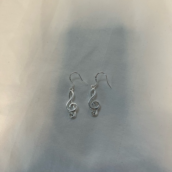 NOT FOR SALE! SILVER musical note earrings treble clef 9.25 silver NWOT - Picture 8 of 8